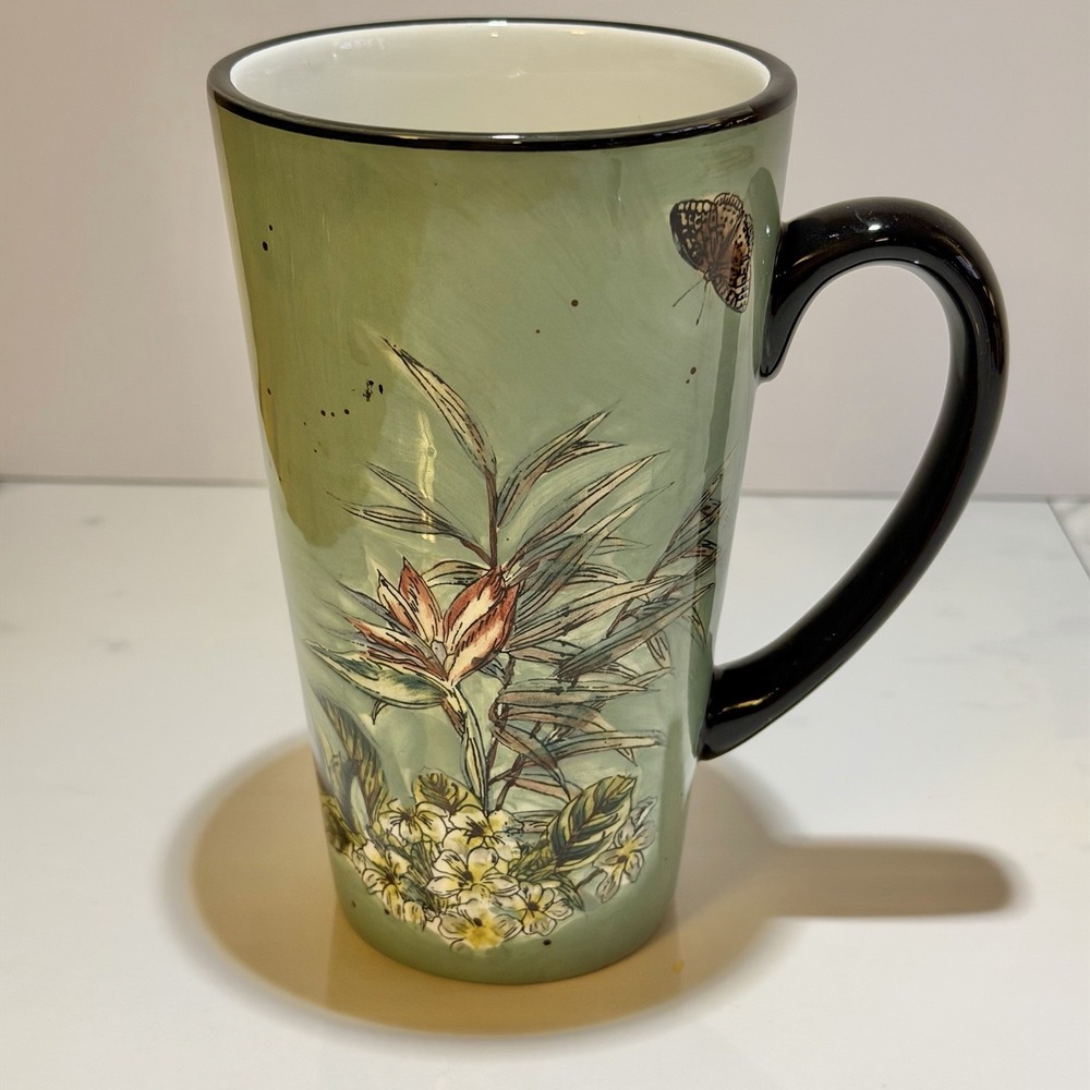 Certified International Pamela Gladding Butterfly Floral Tall Mug